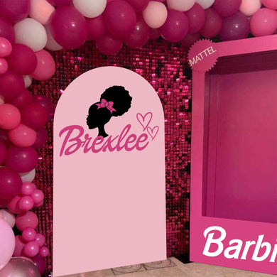Afro Barbie Birthday Decal - Barbie Theme Birthday Party - Happy Birthday for Chiara Wall - Personalized Name Sticker - Barbie Birthday Decoration