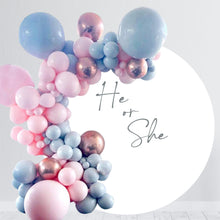 Load image into Gallery viewer, He or She Gender Reveal Decal - Gender Reveal Backdrop for Balloon Arch - Baby Shower Decal