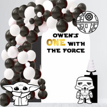 Load image into Gallery viewer, One with the Forces Birthday Decal - Star Wars Theme Birthday - One with Forces First Birthday - First Birthday Decals for Balloon Arch - Star Wars Cutouts for 1st Birthday