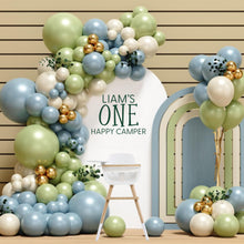 Load image into Gallery viewer, One Happy Camper Birthday Decal - First Birthday Decal - Birthday Party Backdrop - Happy 1st Birthday for Balloon Arch - Happy One Theme