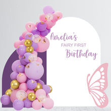 Load image into Gallery viewer, Fairy First Birthday Decal - Happy Birthday Party Backdrop - First Birthday for Balloon Arch - Personalized Birthday Sticker for Chiara Wall