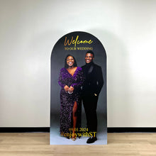 Load image into Gallery viewer, Custom Photo Backdrop - Wedding Welcome Sign - Photo Welcome Sign - Welcome to Our Wedding Photo Board - Large Photo Print - Photo Board with text - Large Photo Panel - Large Standing Photo - Lifesize Photo Board - Photo Arch - Photo Standee