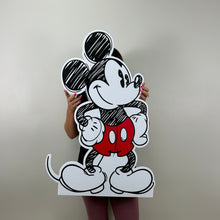 Load image into Gallery viewer, Foamboard Sketched Mickey Mouse Party Prop - Mickey Cutout - Babyland Props - Sketched Mickey Prop - Character Cutout - Party Standee