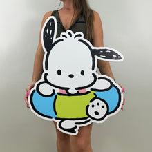 Load image into Gallery viewer, Pochacco Prop - Sanrio Prop - Custom Character Cutout - Pochacco in swimsuit - Beach Pochacco  Cutout - Lifesize Pochacco Cutout - Party Standee - Pochacco Cutout