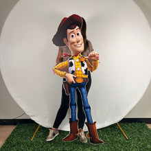 Load image into Gallery viewer, Woody Prop - Lifesize Woody Cutout - Two infinity and beyond - Foam Cutout - Coroplast Cutout - Toy Story Character Cutout - 5ft Party Standee - 6ft Party Standee