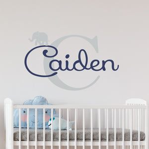 Personalized Name Elephant Wall Decal