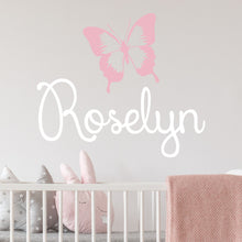 Load image into Gallery viewer, Butterfly Sticker Butterfly Decal Name Sticker Butterfly Name Wall Decal