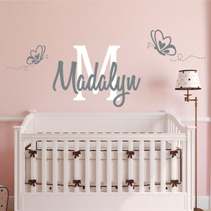Butterfly Sticker Butterfly Decal Name Sticker Butterfly Name Wall Decal