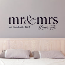 Load image into Gallery viewer, Personalized Mr &amp; Mrs Name Wall Decal