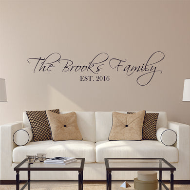 Family Name Wall Decal - Custom Family Name Decal - Family Name Sticker