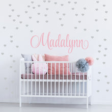 Load image into Gallery viewer, Personalized Name &amp; Hearts Wall Decal