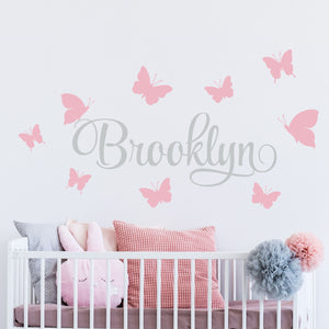 Butterfly Sticker Butterfly Decal Name Sticker Butterfly Name Wall Decal