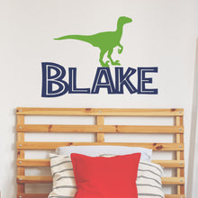 Load image into Gallery viewer, Dinosaur Sticker Dinosaur Wall Decal Name Sticker Name Wall Decal