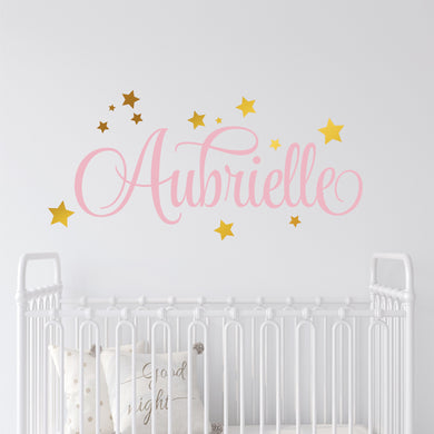 Personalized Name With Stars Wall Decal