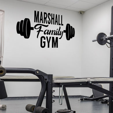 Personalized Family Gym Wall Decal