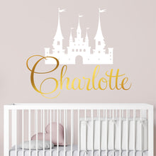 Load image into Gallery viewer, Personalized Princess Castle Nursery Wall Decal