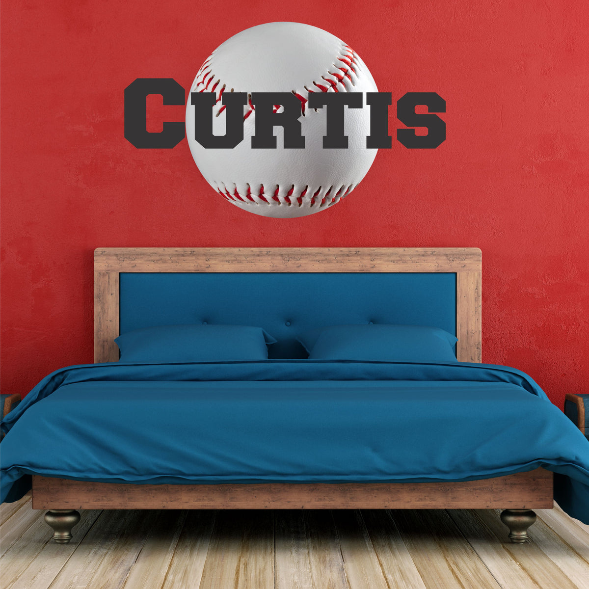 Baseball Name Wall Decal Baseball Sticker Custom Name Personalized Nam