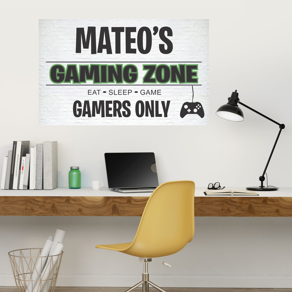 Personalized Name Gaming Wall Decal Sticky Wall Vinyl LLC