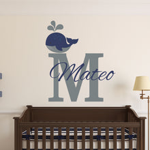Load image into Gallery viewer, Personalized Name Whale Wall Decal
