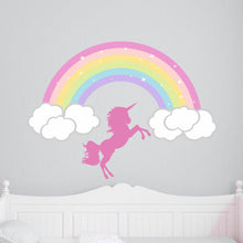 Load image into Gallery viewer, Unicorn Sticker Rainbow Wall Decal Custom Name - Name Sticker - Name Decal