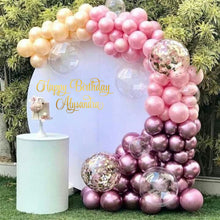 Load image into Gallery viewer, Happy Birthday Decal - Party Backdrop for Balloon Arch - Personalized Name Sticker