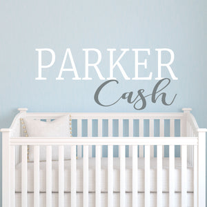 Custom First and Middle Name Nursery Wall Decal