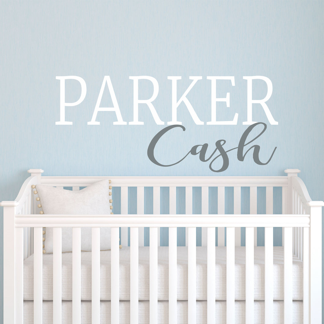 Custom First and Middle Name Nursery Wall Decal