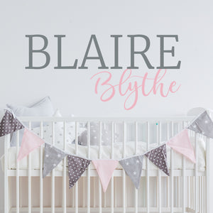 Custom First and Middle Name Nursery Wall Decal