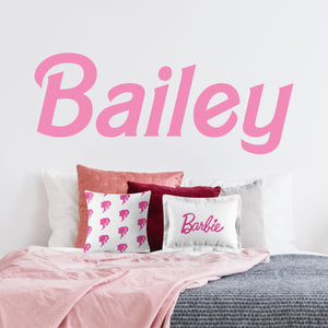 Barbie Theme Wall Decal Name Sticker Name Wall Decal Custom Name Decal