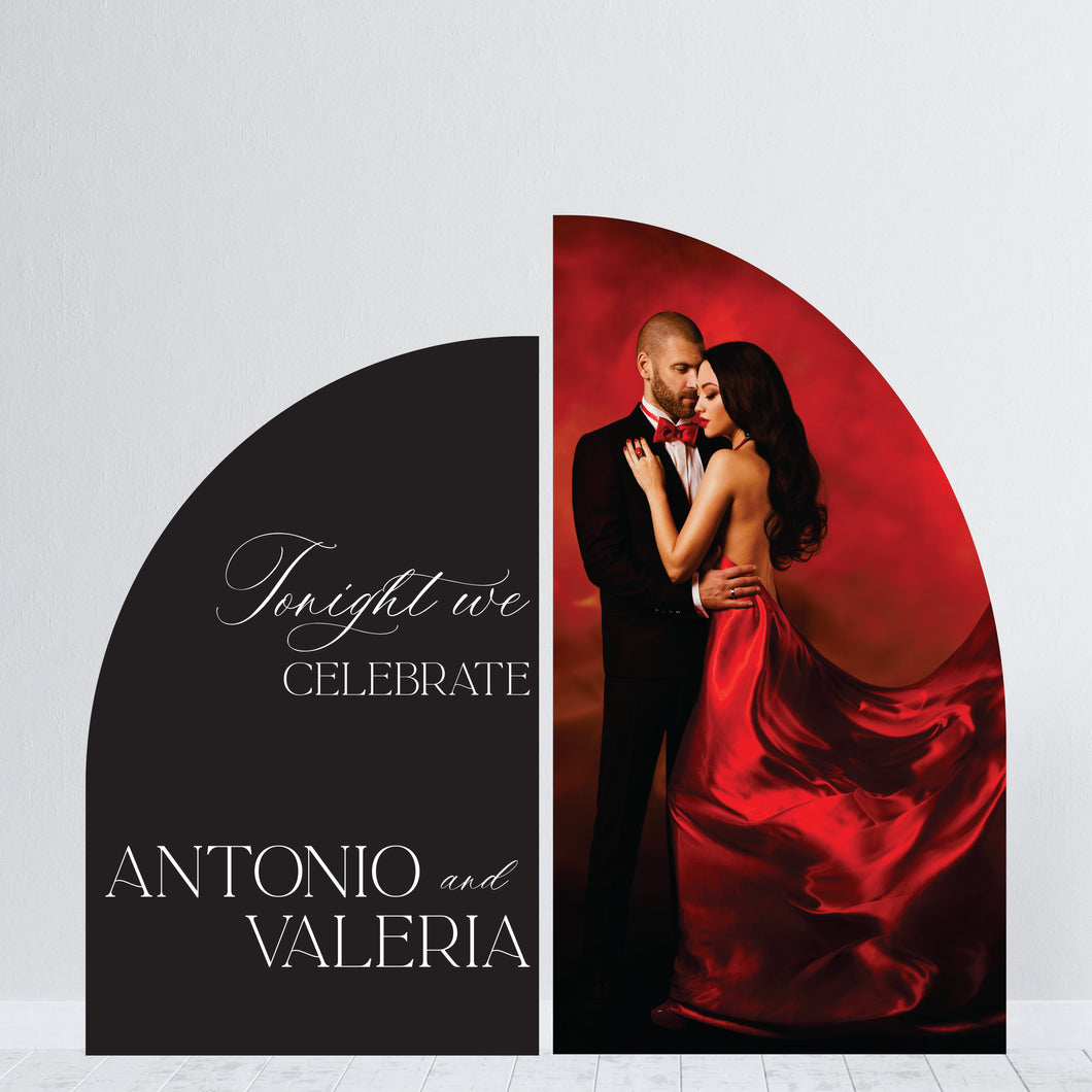 Tonight We Celebrate Sign with Photo Arch - Wedding Reception Sign - Half Photo Arch - Photo Board - Large Photo Panel - Lifesize Photo Board - Custom Photo Arch - Photo Backdrop - Custom Wedding Backdrop - Welcome Sign for Wedding Reception
