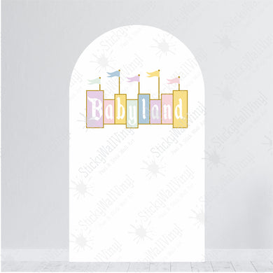 Personalized Disneyland Backdrop - Babyland Sign - Custom Coroplast Backdrop - The happiest place on earth - Disneyland Arch Backdrop