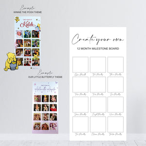 Custom 12 Month Milestone Board - Custom Theme 12 Month Photo Board - Photo Board - Milestone Photo Board - Any Theme - Custom Milestone Board