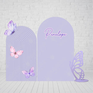 Butterfly Birthday Backdrop - Purple Butterfly Cutout - Pink and Purple Butterfly Theme - Wooden Butterfly Prop - Butterfly Prop - A Little Butterfly is One - Girls Birthday Party