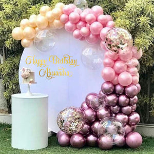 Happy Birthday Decal- Happy Birthday Party Backdrop - Happy Birthday for Balloon Arch - Personalized Name Sticker