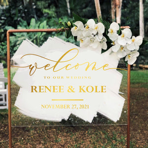 Welcome to Our Wedding Wall Decal - Soon to Be Mr & Mrs Personalized Wall Decal Sticker