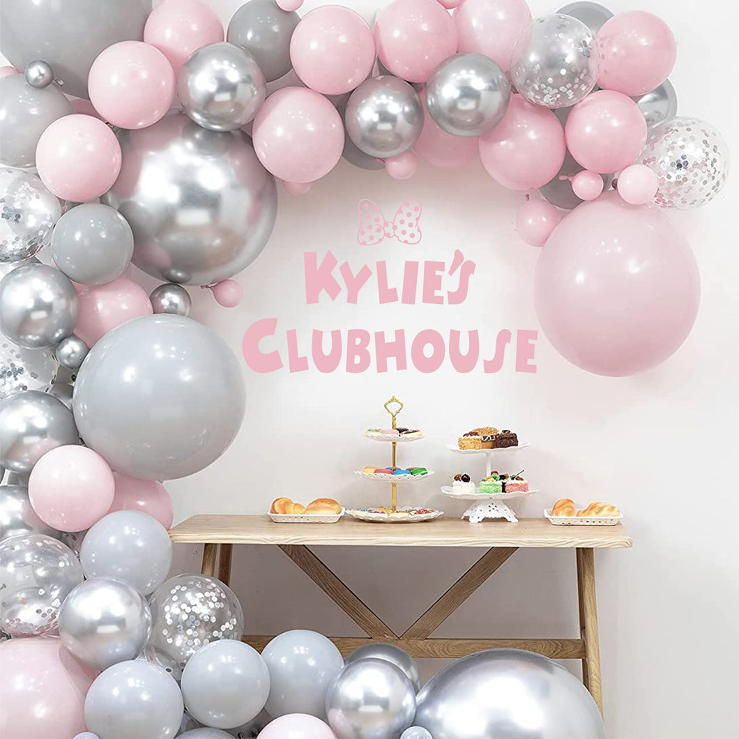 Happy Birthday Decal - Minnie Clubhouse Theme Birthday Party - Personalized Minnie 1st Birthday Decoration