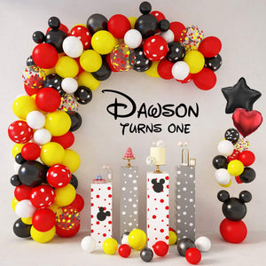 Turns One Decal - Mickey Birthday Party Backdrop - Personalized Mickey 1st Birthday Party Backdrop