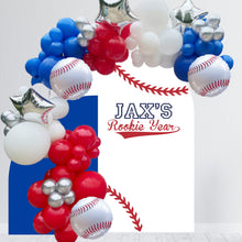 Load image into Gallery viewer, Rookie Year Birthday Backdrop Decal - First Birthday Decal - Baseball Theme Birthday
