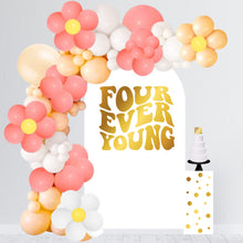 Load image into Gallery viewer, Four Ever Young Birthday Decal - Happy Birthday Party Backdrop - Four Ever Young Decal for Balloon Arch - Chiara Wall - 4th Birthday