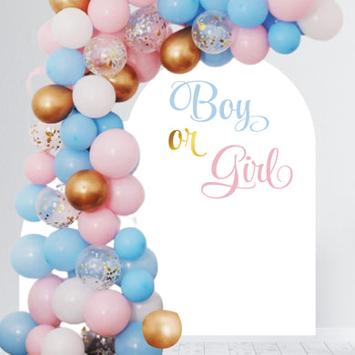 Boy or Girl Gender Reveal Decal - Gender Reveal Backdrop for Balloon Arch - Baby Shower Decal