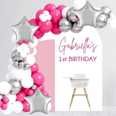 Happy Birthday Decal - Happy Birthday Party Backdrop - First Birthday for Balloon Arch - Personalized Name and Age Sticker