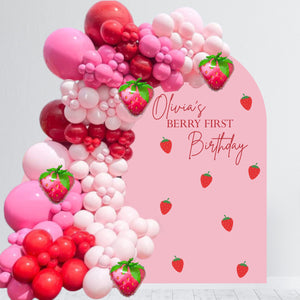 Berry First Birthday Backdrop Decal - First Birthday Decal - Strawberry Theme Birthday
