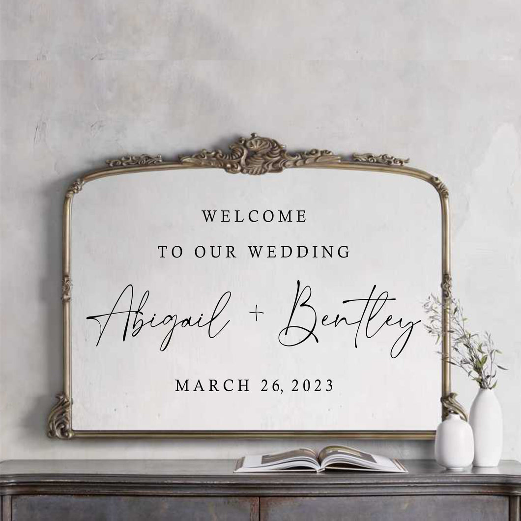 Welcome to Our Wedding Decal - Personalized Wedding Decal