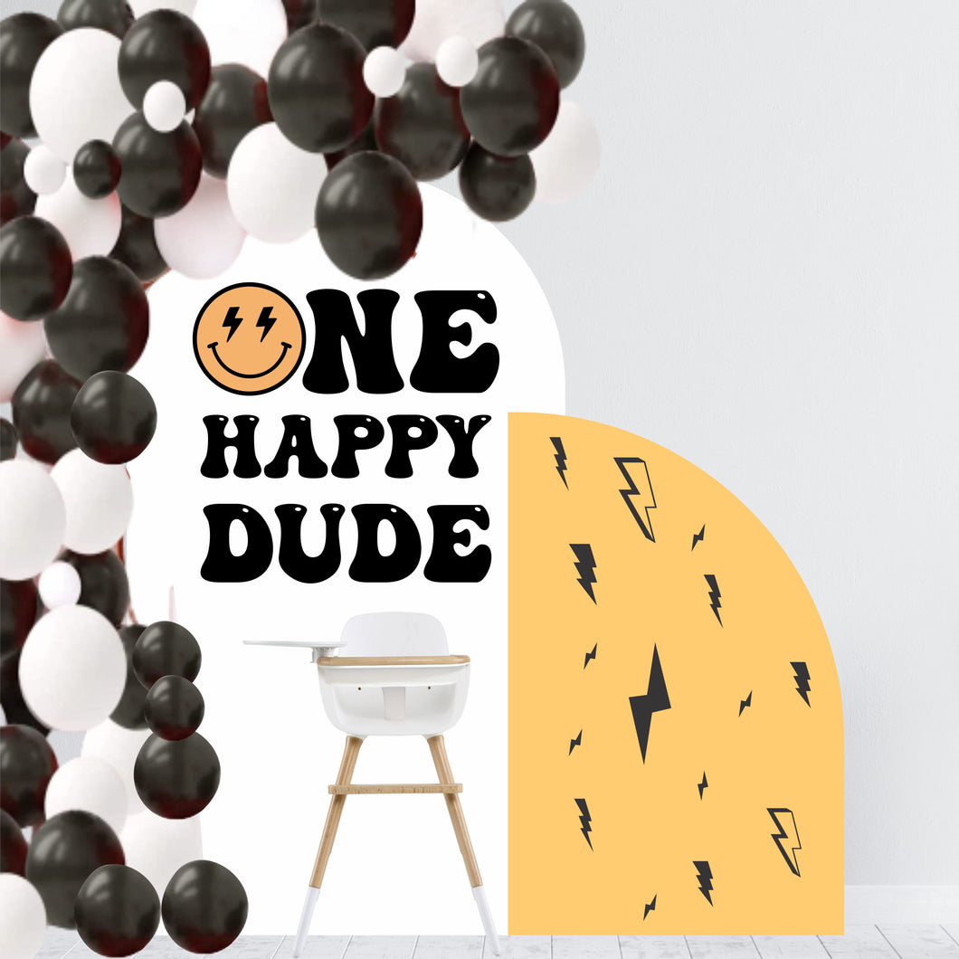 One Happy Dude First Birthday Decal - Smiley Face Birthday Party - Happy 1st Birthday for Balloon Arch - Happy One Theme