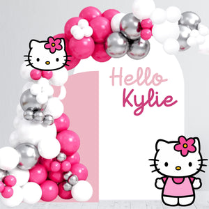 Hello Kitty Birthday Decal - Happy Birthday Party Backdrop Stickers for Chiara Wall - Hello Kitty Theme Birthday Backdrop - Hello Kitty Cutout - Hello Kitty Theme Party