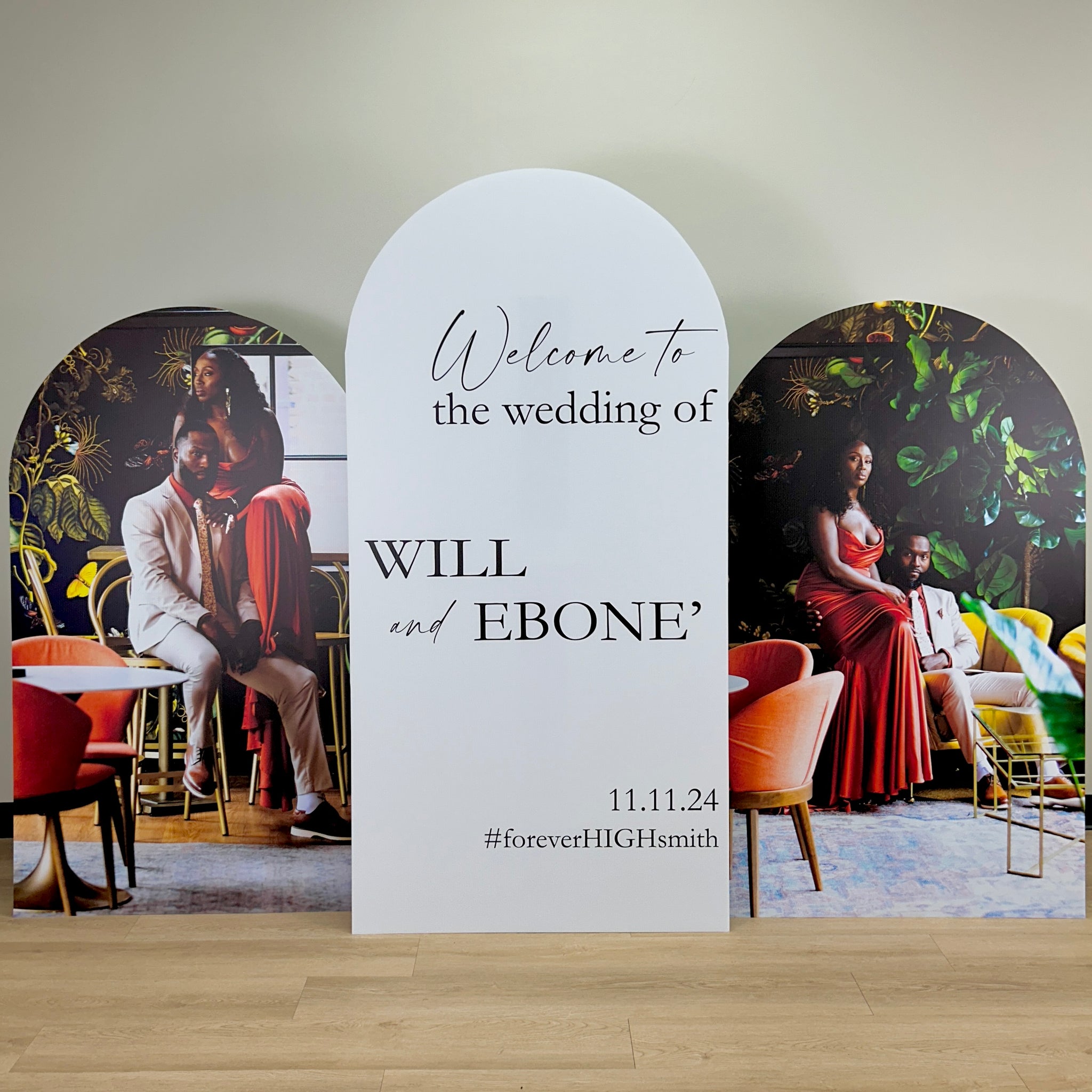 Wedding Welcome Sign with Photo Boards - Photo Backdrop - Welcome to O ...