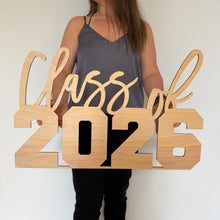 Load image into Gallery viewer, Class of 2026 Wood Sign - Grad Party Sign for Chiara Wall - Wooden Name - Graduation Party Decor