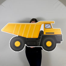 Load image into Gallery viewer, Dump Truck Cutout - Construction Themed Party - Yellow Dump Truck Standee - Dump Truck Prop - Construction Vehicles - Built to Perfection