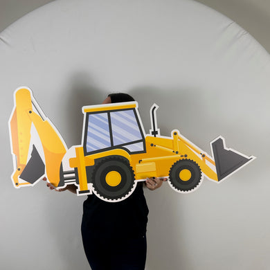 Backhoe Loader Cutout - Construction Themed Party - Yellow Backhoe Standee - Backhoe Prop - Construction Vehicle Cutouts - Built to Perfection