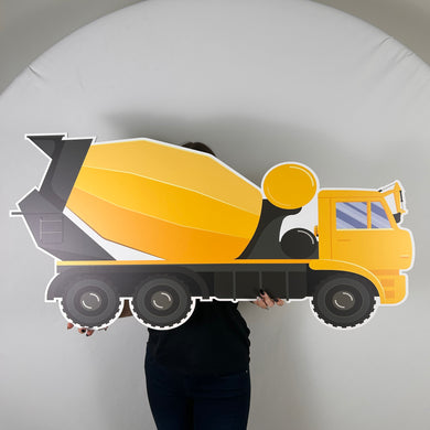 Concreate Mixer Truck Cutout - Construction Themed Party - Yellow Mixer Truck Standee - Concreate Mixer Truck Prop - Construction Vehicles - Built to Perfection